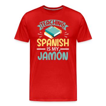Spanish Teacher Maestra Bilingual Teacher - Men's Premium Organic T-Shirt - red - Front - Damien (186cm)