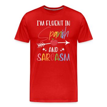 Spanish Teacher Maestra Bilingual Teacher - Men's Premium Organic T-Shirt - red - Front - Damien (186cm)