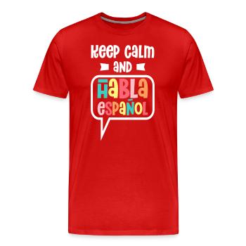 Spanish Teacher Maestra Bilingual Teacher - Men's Premium Organic T-Shirt - red - Front - Damien (186cm)