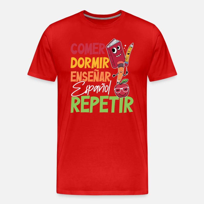 Spanischlehrerin Maestra Bilinguale Lehrerin - Männer Premium Bio T-Shirt - Rot