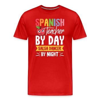 Spanish Teacher Maestra Bilingual Teacher - Men's Premium Organic T-Shirt - red - Front - Damien (186cm)