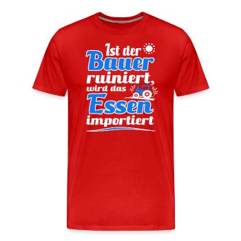 Landwirte Demonstration Agrar Bauern Demo Protest - Männer Premium Bio T-Shirt - Rot - Vorne - Damien (186cm)