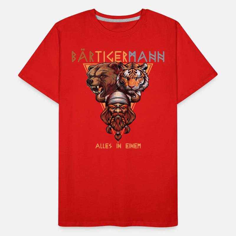 Wikinger - Bärtigermann Bär Tiger Mann Männer Premium Bio T-Shirt