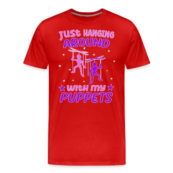 Puppet stage for marionettes and puppet shows - Men's Premium Organic T-Shirt - red - Front - Damien (186cm)