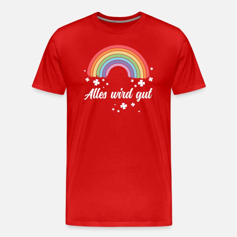 Regenbogen - Alles wird gut! - Männer Premium Bio T-Shirt - Rot