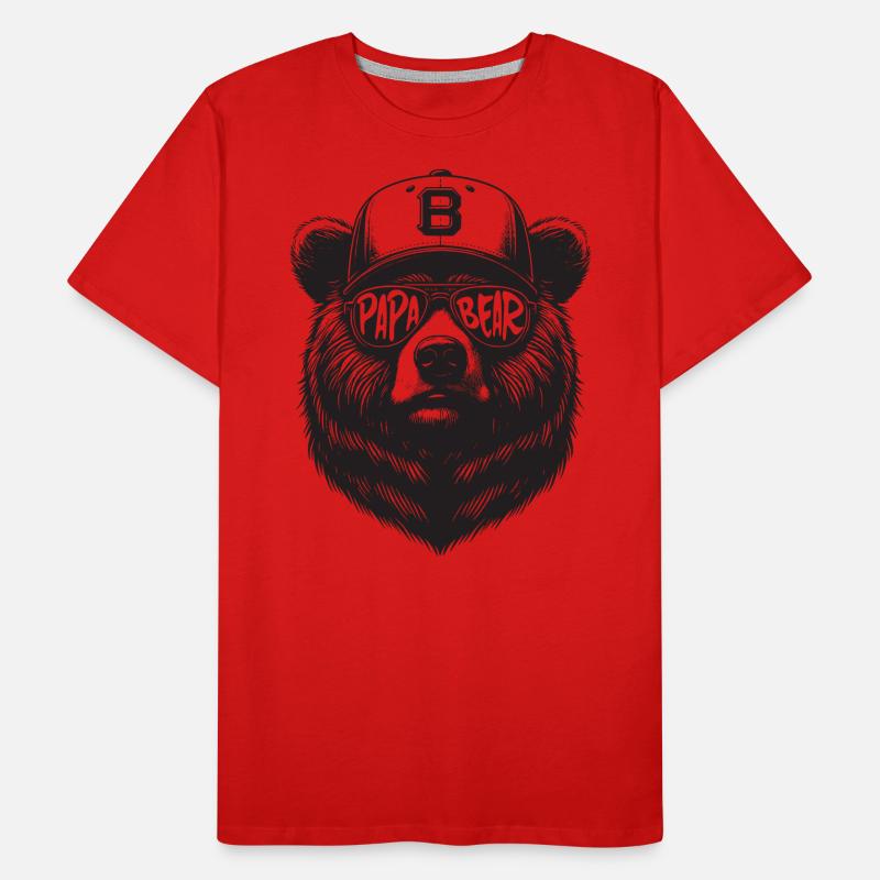 Papa Bear - Vatertag Papa Vater Bär Geschenk Männer Premium Bio T-Shirt
