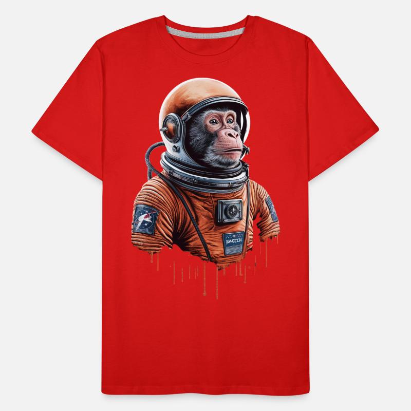 Space Adventure with an Astronaut Monkey Men's Premium Organic T-Shirt