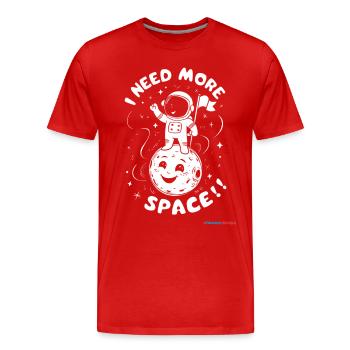 I need more space space - Men's Premium Organic T-Shirt - red - Front - Damien (186cm)
