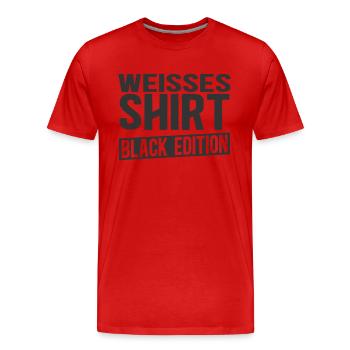 Weißes Shirt - Black Edition - schwarzen Humor - Männer Premium Bio T-Shirt - Rot - Vorne - Damien (186cm)