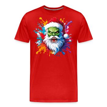 12 gouttes de peinture Zombie Screaming Santa Claus - T-shirt bio Premium Homme - rouge - Devant - Damien (186cm)