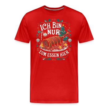 Sprüche für Weihnachten und Festtage mit Familie - Männer Premium Bio T-Shirt - Rot - Vorne - Damien (186cm)