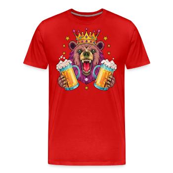 11 Bear King Crown Two Mass Beer Beer Mugs Cheers - Men's Premium Organic T-Shirt - red - Front - Damien (186cm)