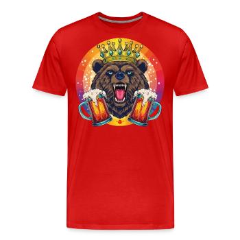 12 Bär mit zwei Maß Bier Bierkrüge Maßkrüge Prost - Männer Premium Bio T-Shirt - Rot - Vorne - Damien (186cm)