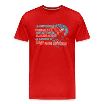 Ski fahren Adrenalin - Skifahrer im Rausch - Männer Premium Bio T-Shirt - Rot - Vorne - Damien (186cm)