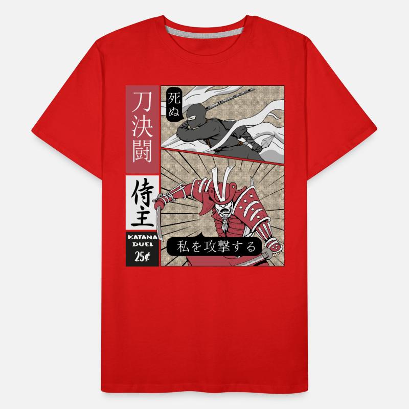 Katana Duel Ninja vs Samurai Men's Premium Organic T-Shirt