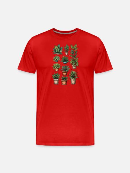 Topfpflanzen-Kollektion - Männer Premium Bio T-Shirt - Rot