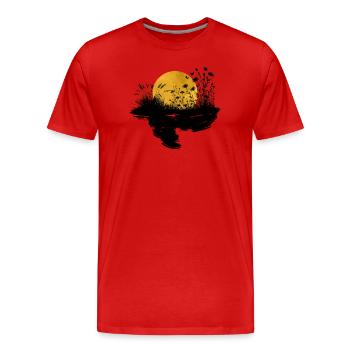 Wildflower Moonlit Meadow - Men's Premium Organic T-Shirt - red - Front - Damien (186cm)