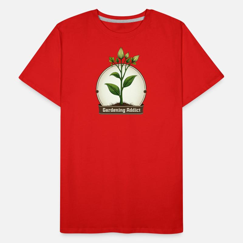 Gartensüchtiger Pflanze Emblem Männer Premium Bio T-Shirt