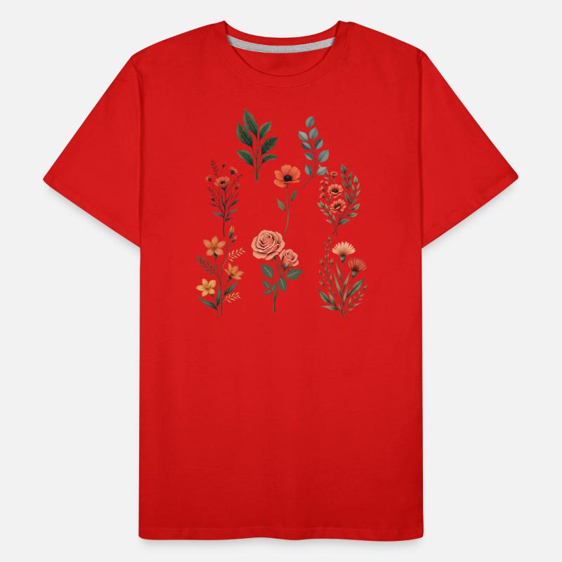 Assorted Floral Botanical Set Men's Premium Organic T-Shirt