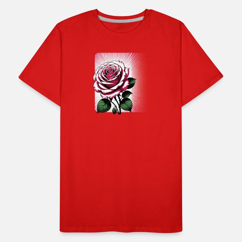 Radiating Rose Bloom Men's Premium Organic T-Shirt
