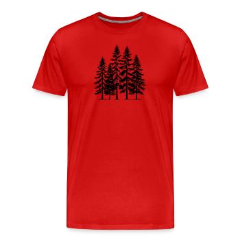 Silhouette de pin bosquet - T-shirt bio Premium Homme - rouge - Devant - Damien (186cm)