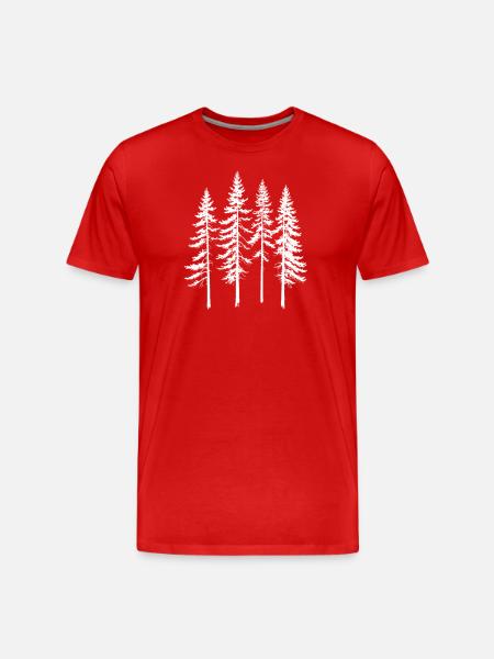 Conifer Silhouette Grove - Men's Premium Organic T-Shirt - red