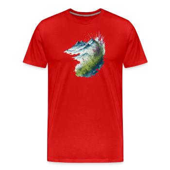 Bouquet alpin : Art de l’aquarelle florale de montagne - T-shirt bio Premium Homme - rouge - Devant - Damien (186cm)