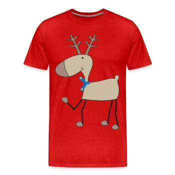 élan - T-shirt bio Premium Homme - rouge - Devant - Damien (186cm)