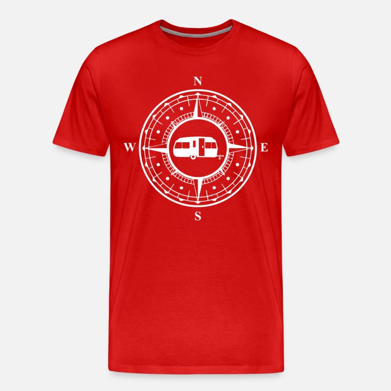 CARAVANE DANS COMPASS - (C) - T-shirt bio Premium Homme - rouge