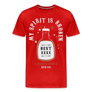 Spiritueller Trinker - Männer Premium Bio T-Shirt - Rot - Vorne - Damien (186cm)