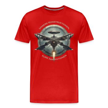 Design et innovation - T-shirt bio Premium Homme - rouge - Devant - Damien (186cm)