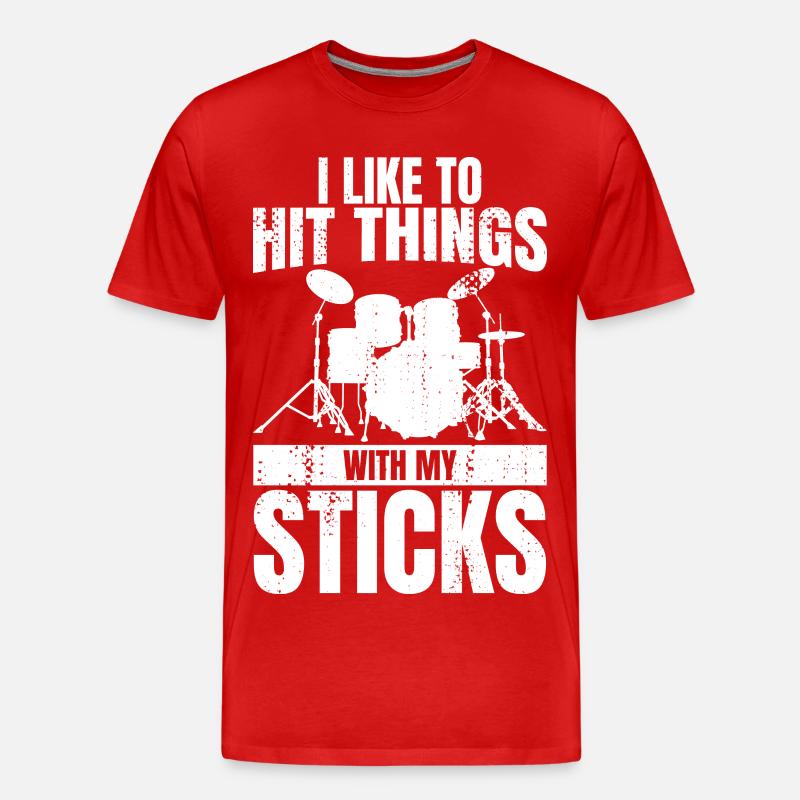 Lustiger Drummer Witz - Männer Premium Bio T-Shirt - Rot