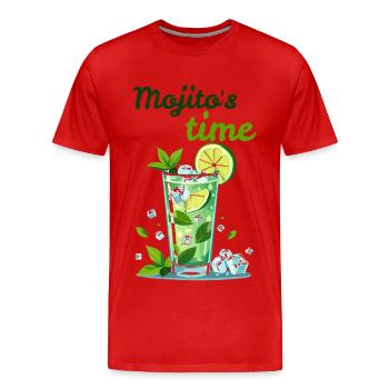 Mojito Cocktail von Helfspawn - Männer Premium Bio T-Shirt - Rot - Vorne - Damien (186cm)