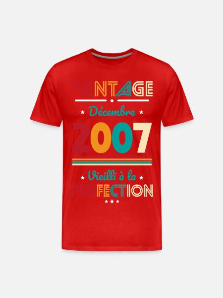 18 Aniversario - Cosecha - Diciembre 2007 - Camiseta orgánica premium hombre - rojo