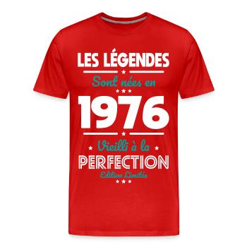 1976 – Legends – Perfekt gereift - Männer Premium Bio T-Shirt - Rot - Vorne - Damien (186cm)