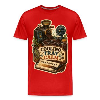 PLATEAU DE REFROIDISSEMENT CALME - T-shirt bio Premium Homme - rouge - Devant - Damien (186cm)