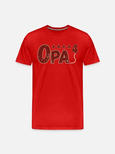 Opa Hoch 4 - Männer Premium Bio T-Shirt - Rot