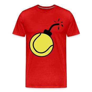 bombe balle tennis1 - T-shirt bio Premium Homme - rouge - Devant - Damien (186cm)