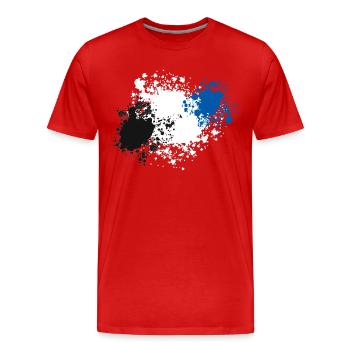 Noir-Blanc-Bleu - T-shirt bio Premium Homme - rouge - Devant - Damien (186cm)