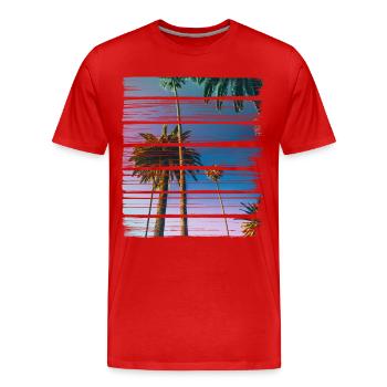 Palmen - Männer Premium Bio T-Shirt - Rot - Vorne - Damien (186cm)