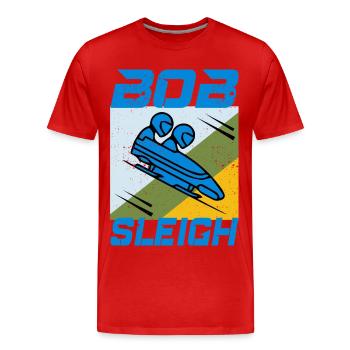 Bobsleigh Bobsleigh Racing Bobsleigh Sports d’hiver - T-shirt bio Premium Homme - rouge - Devant - Damien (186cm)