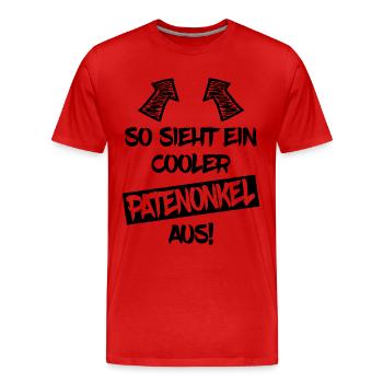 Patenonkel Lustiger Spruch Taufe Geschenk - Männer Premium Bio T-Shirt - Rot - Vorne - Damien (186cm)