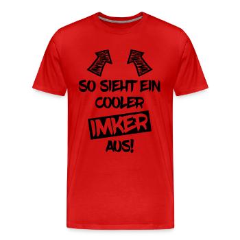 Cooler Imker Bienenzucht Bienenzüchter Imkerei - Männer Premium Bio T-Shirt - Rot - Vorne - Damien (186cm)