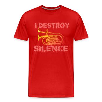 I destroy silence tuba - Men's Premium Organic T-Shirt - red - Front - Damien (186cm)