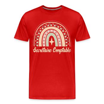 Cadeau Secrétaire Comptable. secrétaire comptable. - T-shirt bio Premium Homme - rouge - Devant - Damien (186cm)