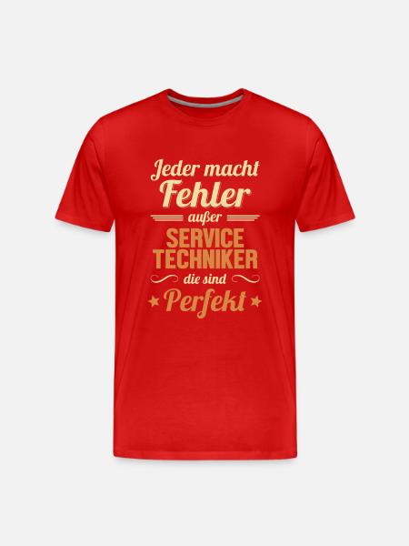 Servicetechniker sind Perfekt Techniker - Männer Premium Bio T-Shirt - Rot