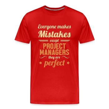 Les Chefs De Projet Sont De Parfaits Ingénieurs - T-shirt bio Premium Homme - rouge - Devant - Damien (186cm)