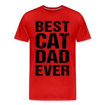 Best Cat Dad Ever Cat Owner - Men's Premium Organic T-Shirt - red - Front - Damien (186cm)