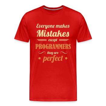 Programmers are Perfect Engineer Coder Software - Men's Premium Organic T-Shirt - red - Front - Damien (186cm)