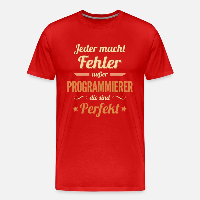 Programmierer sind Perfekt Developer Coder - Männer Premium Bio T-Shirt - Rot